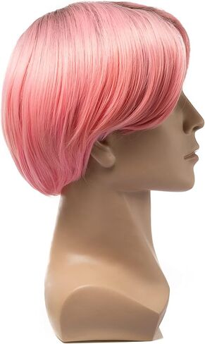 FESTIVAL PARTY Blonde Super Star Short Wig, for Men and Women, Heat Resistant Fiber Synthetic, Costume Halloween Cosplay and Party in Saudi Arabia