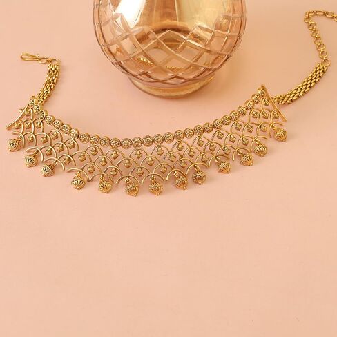 TARINIKA Antique Gold Plated Kumud Choker with Geometric filigree Design - Jewelry Set for Women | Perfect for Ethnic occasions | Indian Jewelry Sets for Women | 1 Year Warranty* in Saudi Arabia