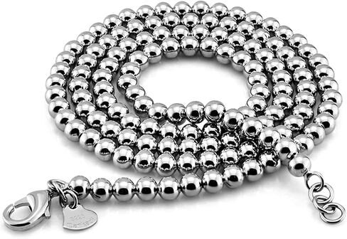 H&Beautimer الصلبة 925 الفضة الاسترليني 4MM 6MM الخرزة سلسلة قلادة - قلادة الكرة الإيطالية المصنوعة يدويا الخرزة - مجوهرات الفتيات المراهقات 18-34'' in Saudi Arabia