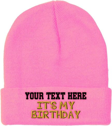 Speedy Pros Beanies for Men It's My Birthday Gold Embroidery Birthday Winter Hats for Women Acrylic Skull Cap 1 Size in Saudi Arabia