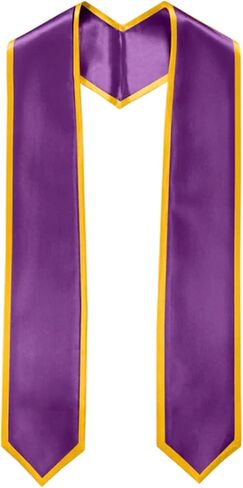 Del Mex Unisex Adult Plain Graduation Honor Stole Sash with Trim in Saudi Arabia