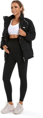 Foucome Fleece Lined Maternity Leggings Over The Belly Pregnancy Winter Thermal Warm Workout Yoga Pants in Saudi Arabia