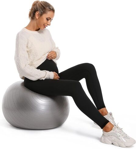 Foucome Fleece Lined Maternity Leggings Over The Belly Pregnancy Winter Thermal Warm Workout Yoga Pants in Saudi Arabia