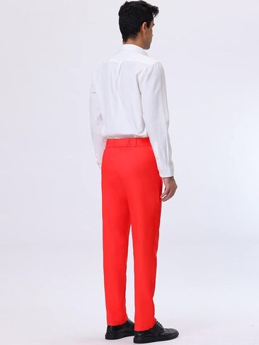 Lars Amadeus Men's Formal Flat Front Straight Fit Solid Color Wedding Prom Dress Pants in Saudi Arabia