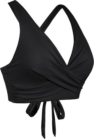 بيكيني نسائي من Coastal Rose بيكيني علوي فقط برقبة على شكل V متقاطع مع رفع لتغطية كاملة لباس سباحة علوي لباس سباحة in Kuwait