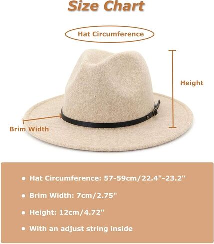 قبعة فيدورا من الصوف الكلاسيكي للنساء من Lisianthus مع إبزيم حزام وحافة واسعة من بنما in Kuwait