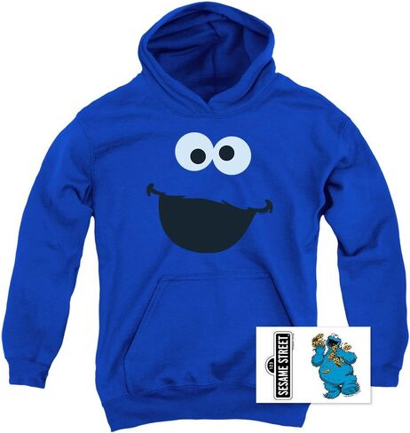 Sesame Street Grover Youth Kids Boys & Girls Hoodie & Stickers, Blue in Saudi Arabia