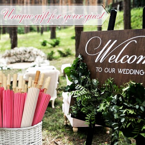 Clysee 10 Pieces 33 Inches Bride Bridesmaid Paper Umbrellas Paper Wedding Decorative Chinese Japanese Silk Parasol Umbrella DIY Oiled Paper Painting Umbrellas Crafts for Wedding Bridal Party Decor in Saudi Arabia