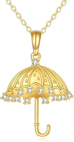14k Gold Umbrella Pendant Necklace Jewelry Christmas Gifts for Women Girlfriend Daughter Her in Saudi Arabia