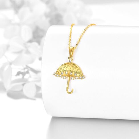 14k Gold Umbrella Pendant Necklace Jewelry Christmas Gifts for Women Girlfriend Daughter Her in Saudi Arabia