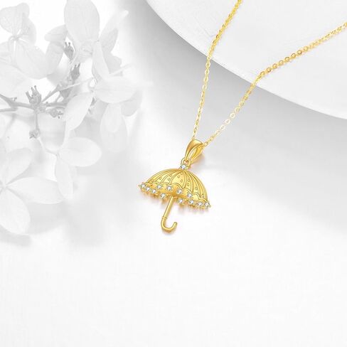 14k Gold Umbrella Pendant Necklace Jewelry Christmas Gifts for Women Girlfriend Daughter Her in Saudi Arabia