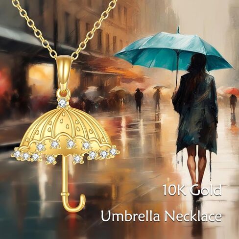 14k Gold Umbrella Pendant Necklace Jewelry Christmas Gifts for Women Girlfriend Daughter Her in Saudi Arabia