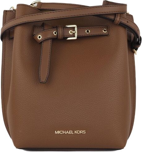 Michael Kors Emilia Small Drawstring Bucket Bag In (Luggage/Gold) in Saudi Arabia