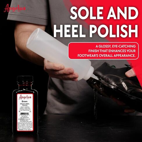 Angelus Leather Sole and Heel Edge Dressing Brown | Made in USA - Comes with Applicator in Saudi Arabia