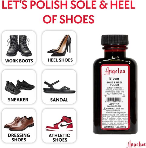 Angelus Leather Sole and Heel Edge Dressing Brown | Made in USA - Comes with Applicator in Saudi Arabia
