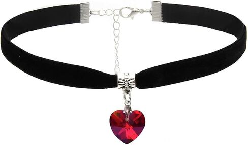 Black Choker Necklaces for Woman Love Heart Choker Necklace Adjustable Velvet Choker Soft Collar Chain Red Heart Necklace for Girls Fashionable Dress Up in Saudi Arabia