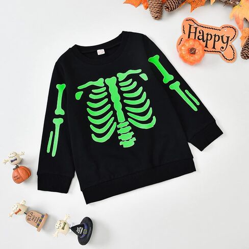 HIHA Toddler Boys Halloween Outfit Nightmare Mummy Skeleton Pullover Sweatshirt Tops Pant Christmas Clothing Set in Kuwait