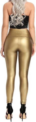 FITTOO Women's Faux Leather Pants High Waisted Pu Leggings Stretchy Black Tights in Saudi Arabia