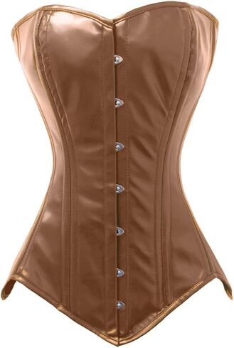 Luvsecretlingerie Heavy Duty 26 Double Steel Boned Waist Training LEATHER Long Torso Overbust Tight Shaper Corset #8151 in Saudi Arabia