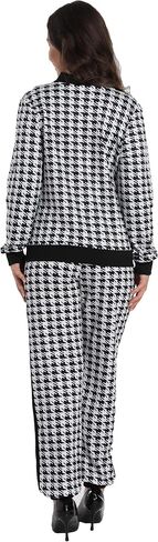 المرأة مثير 2 قطعة Houndstooth طباعة السترة السراويل دعوى مجموعة ملهى ليلي رياضية الزي مجموعة in Kuwait