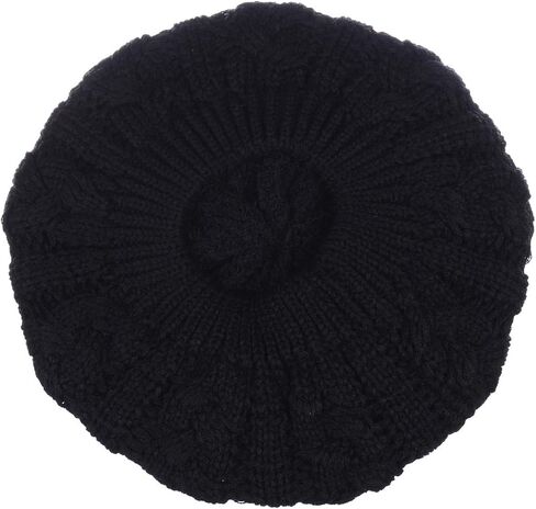 BYOS Womens Winter Cozy Cable Fleece Lined Knit Beret Beanie Hat (Set Available) in Saudi Arabia