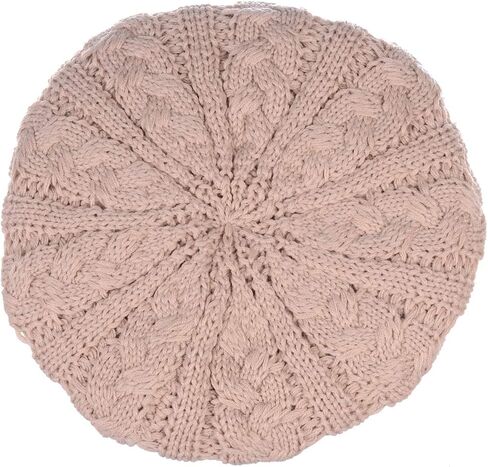 BYOS Womens Winter Cozy Cable Fleece Lined Knit Beret Beanie Hat (Set Available) in Saudi Arabia