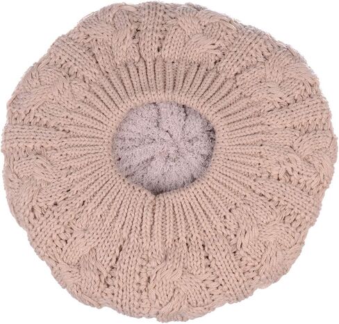 BYOS Womens Winter Cozy Cable Fleece Lined Knit Beret Beanie Hat (Set Available) in Saudi Arabia