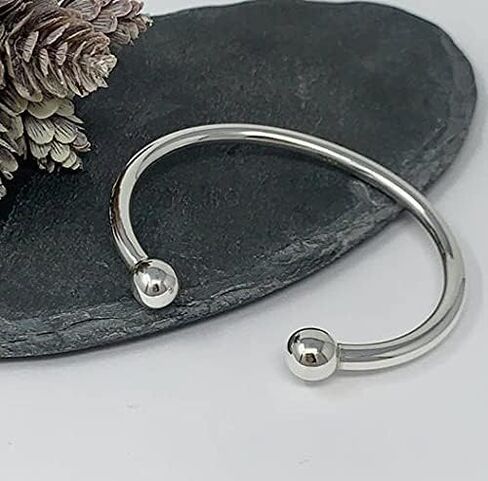 VN Jewelry Men's Silver Torque Bangle | Heavy Solid 925 Sterling Silver Torque Bangle Bracelet - Silver Bangle For Men 35.2 grams in Saudi Arabia