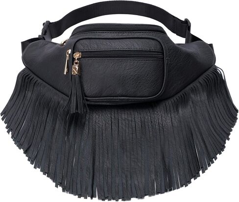 Solene Fringe Waist bag for women with Multi Zipper Pockets in Kuwait