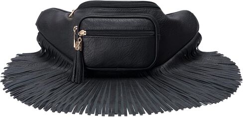 Solene Fringe Waist bag for women with Multi Zipper Pockets in Kuwait