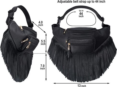 Solene Fringe Waist bag for women with Multi Zipper Pockets in Kuwait