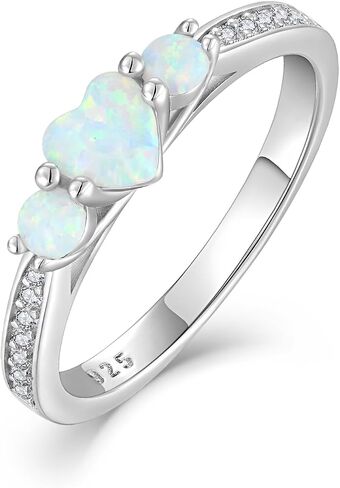 Engagement Wedding Band Ring 925 Sterling Silver Eternity Ring Birthstone Stackable Rings for Women Size 5-10 in Saudi Arabia