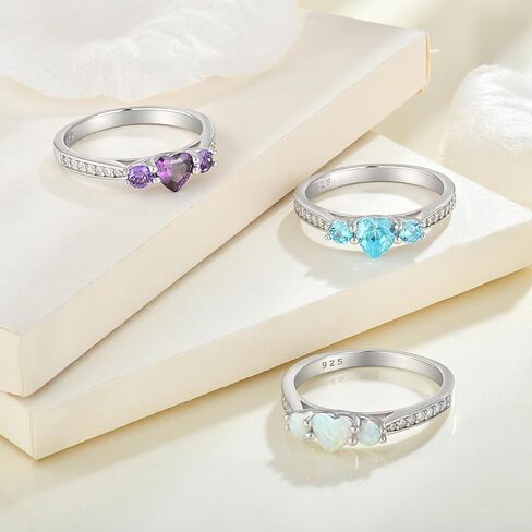 Engagement Wedding Band Ring 925 Sterling Silver Eternity Ring Birthstone Stackable Rings for Women Size 5-10 in Saudi Arabia