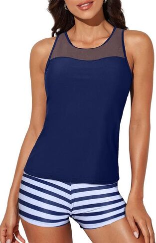 Bsubseach 3 Piece Tankini Swimsuit for Women Athletic Bathing Suits Modest Tankini Top in Saudi Arabia