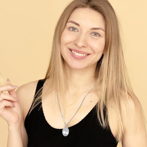 ايوسنس قلادة من الفضة الاسترليني عيار 925 على شكل قلب، قلادة هدايا عيد الام للنساء تحمل الصور والصور للرجال قلادة شخصية in Kuwait