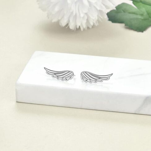 Angel Wings Earrings for Women 925 Sterling Silver Ear Climbers Guardian Angel Eari Crawlers Jewelry Gift for Girls in Saudi Arabia