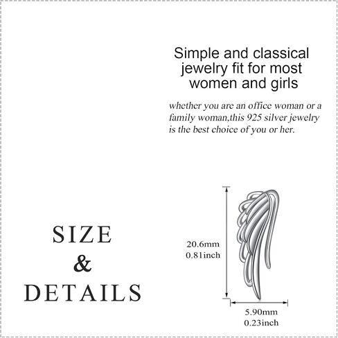 Angel Wings Earrings for Women 925 Sterling Silver Ear Climbers Guardian Angel Eari Crawlers Jewelry Gift for Girls in Saudi Arabia