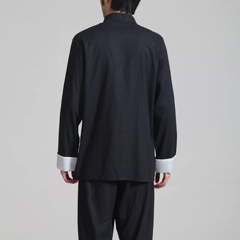 Men's Cotton Tang Suit Linen Kung Fu Shirt Pants Outfit Traditional Chinese Hanfu Solid Color Tai Chi Uniform in Saudi Arabia