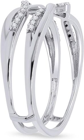 SAVEARTH DIAMONDS Round Cut Lab Created Moissanite Diamond Infinity Twisted Enhancer Guard Ring In 14K Gold Over Sterling Silver Jewelry (G-H Color, 0.50 Cttw) in Saudi Arabia