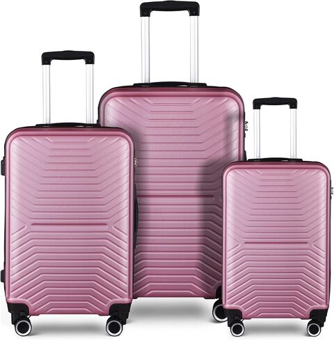 HomSof 3 Luggage Suit Case Piece Sets, Abs Hardshell Suitcase with Spinner Wheel Lightweight TSA Lock in Kuwait