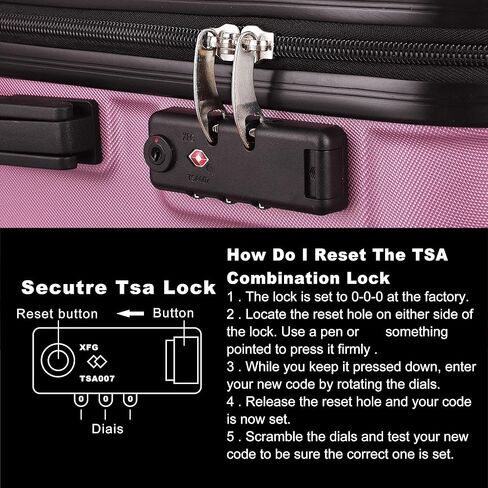 HomSof 3 Luggage Suit Case Piece Sets, Abs Hardshell Suitcase with Spinner Wheel Lightweight TSA Lock in Kuwait