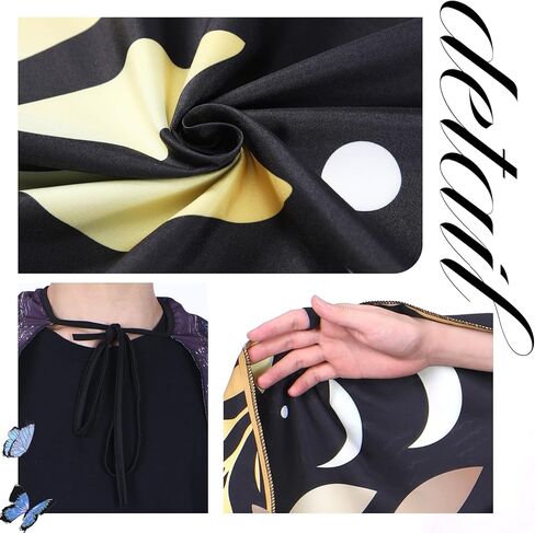 INCOK Butterfly Moth Wings Costumes for Women - Double-Sided Fairy Moth Wing Cape with Mask Adult Christmas Cosplay Dress up in Kuwait