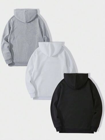SOLY HUX Men's 3 Piece Hoodies Drawstring Long Sleeve Solid Pullover Sweatshirt with Pocket in Saudi Arabia