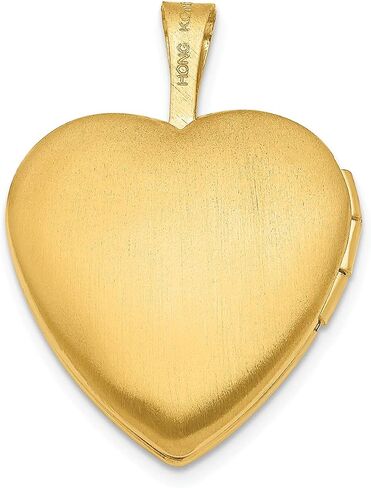 Lex & Lu 14k Gold Filled Satin and Polished 2-Frame 15mm Heart Locket in Saudi Arabia