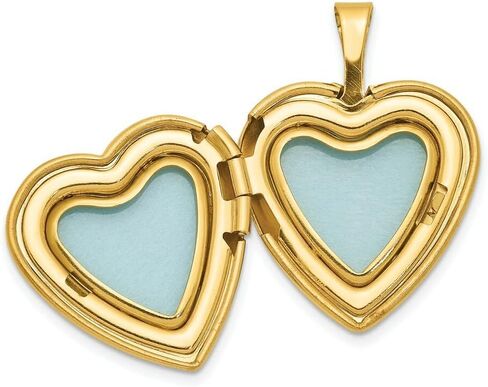 Lex & Lu 14k Gold Filled Satin and Polished 2-Frame 15mm Heart Locket in Saudi Arabia