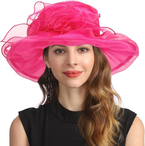 Kentucky Derby Hat for Women Organza Fascinator Tea Party Wedding Church Dress Hats in Saudi Arabia