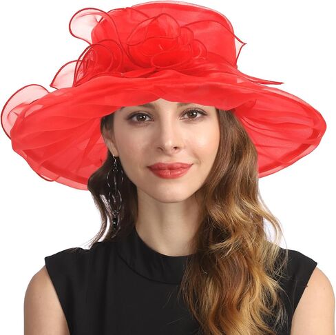Kentucky Derby Hat for Women Organza Fascinator Tea Party Wedding Church Dress Hats in Saudi Arabia
