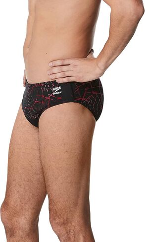 Speedo Men's Standard Swimsuit Brief Endurance+ Printed Team Colors, Galactic Maroon, 36 in Saudi Arabia