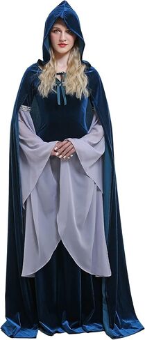 daizbella عصر النهضة عباءة مقنعين عباءة مخملية مقنعين كيب عيد الميلاد زي الهالوين التأثيري عباءة القرون الوسطى in Kuwait