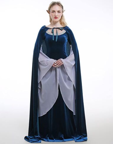 daizbella عصر النهضة عباءة مقنعين عباءة مخملية مقنعين كيب عيد الميلاد زي الهالوين التأثيري عباءة القرون الوسطى in Kuwait